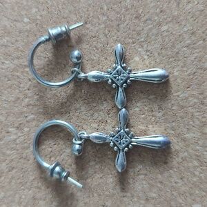 Silver Cross Earrings